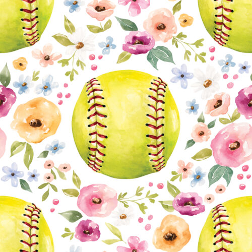 Melody Softball Floral White