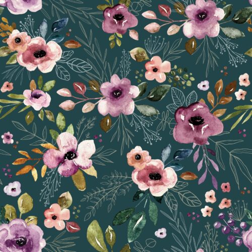 Autumn Amethyst Bohofloral Teal