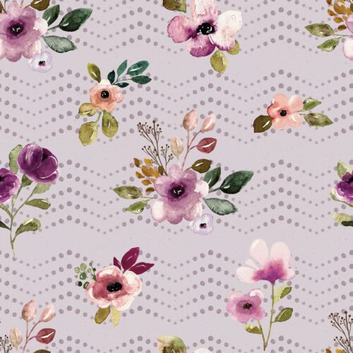 Autumn Amethyst Flowers Dots Lilac