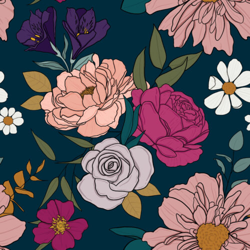ClaireJewelTone Floral Teal