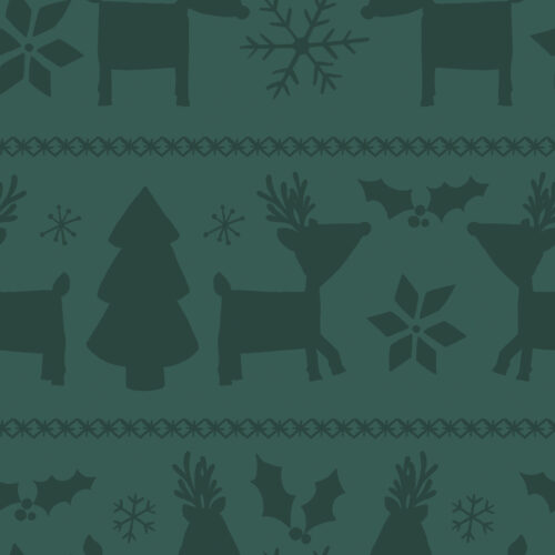 CozyCmas ReindeerFairisle Green