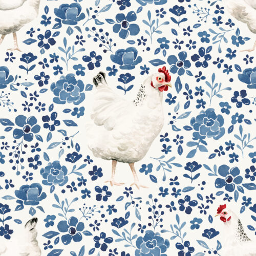 CR FarmandMeadow CountryFloral Chickens