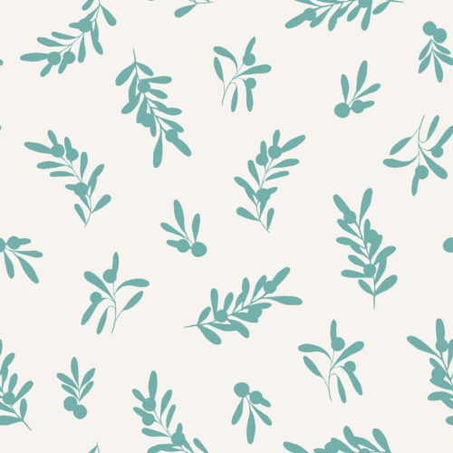 ForestandFrost TonalSprigs CreamTeal