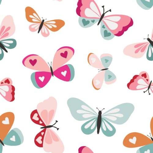 Love Doodles Butterflies Multicolor