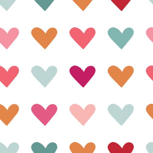 Love Doodles Hearts Multicolor