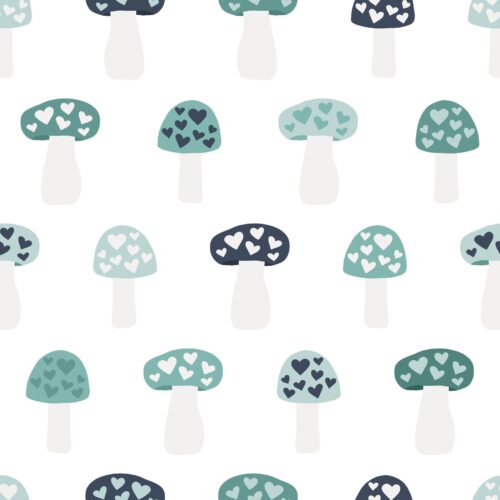 Love Doodles Toadstools Blue