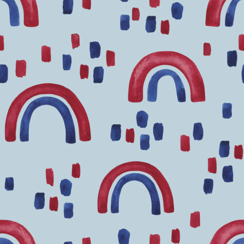 6x6 Patriotic Boho Rainbow on Blue