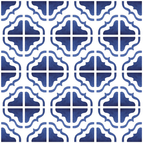 Blue Decorative Ornate Tile
