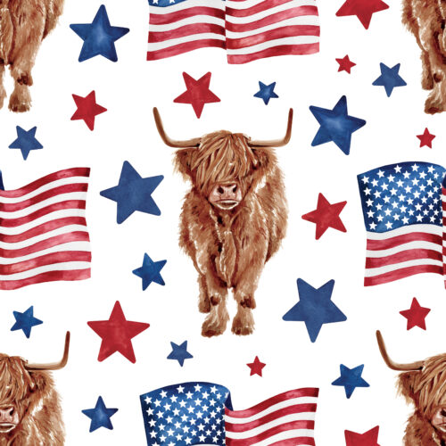 Cate&Rainn AmericanFlag Cow 6x6
