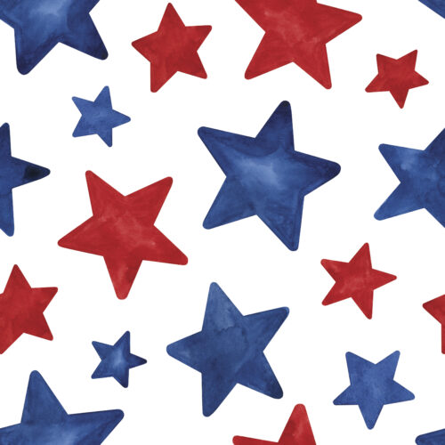 Patriotic Watercolor Stars 6x6