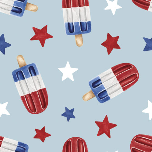 Popsicles and Stars on Blue