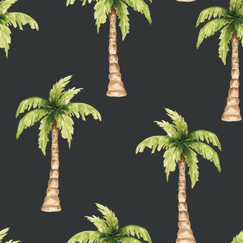 Pirates Ahoy Palmtrees Black