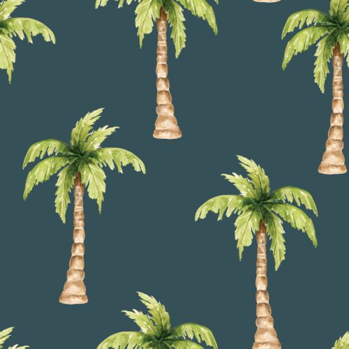 Pirates Ahoy Palmtrees Blue