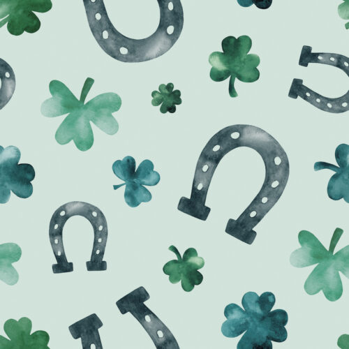 Lucky Day Horseshoes on Blue