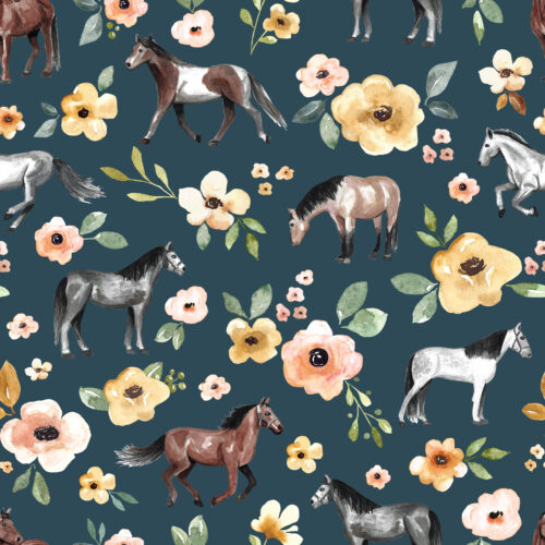 Horses NavyBlue