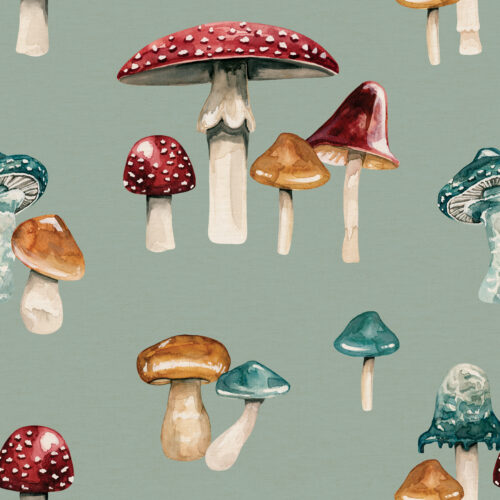 WildWood ForestMushrooms Bunches Blue