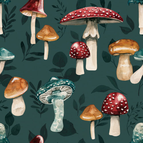 WildWood MushroomForest Teal