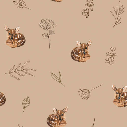 12x12 Deer Sprigs Mocha