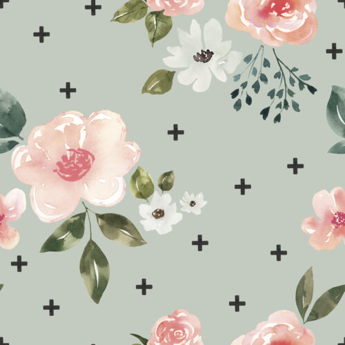 Vintage Spring Roses With Boho Dashes