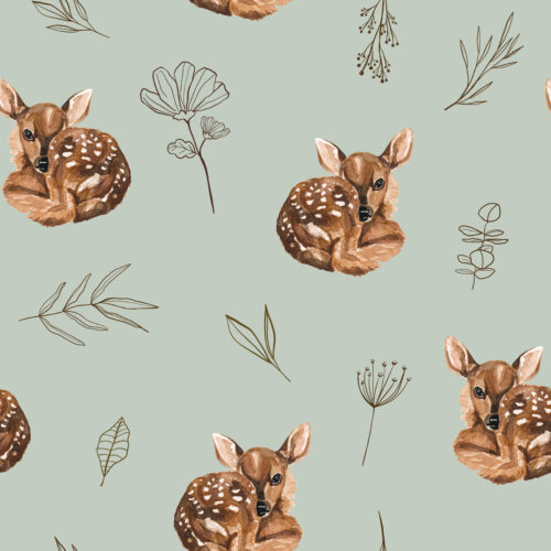 VintageSpring DeerSprigs MintBlue