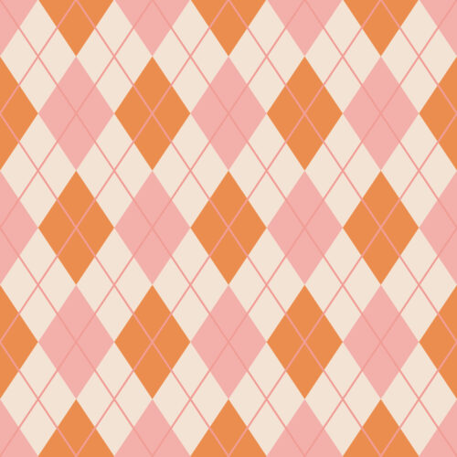 WhimsicalWinter Argyle LightPinkOrange