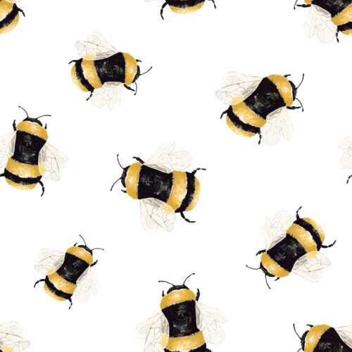 CR WildflowerFields Bumblebees White