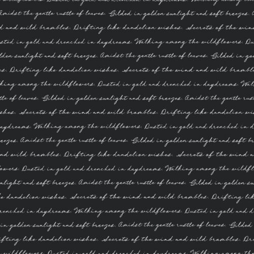 CR WildflowerFields VintageScript Black