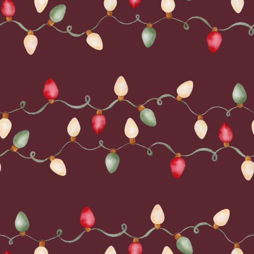 Watercolor Holiday Lights on Wine