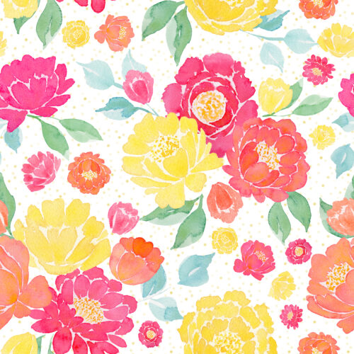 Summer Floral on Dots
