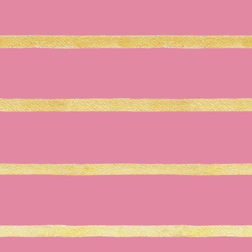Watercolor Gold Stripe on Rose