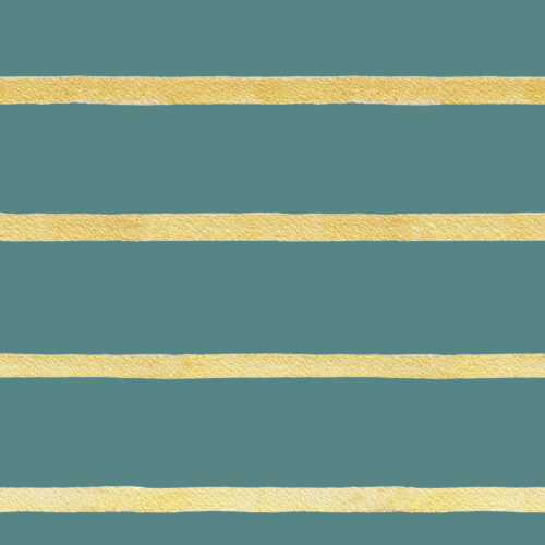Watercolor Gold Stripe on Teal