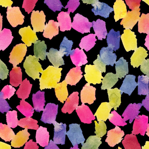 Watercolor Rainbow Brushstrokes on Black