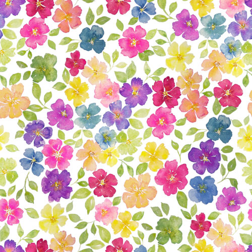 Watercolor Rainbow Floral