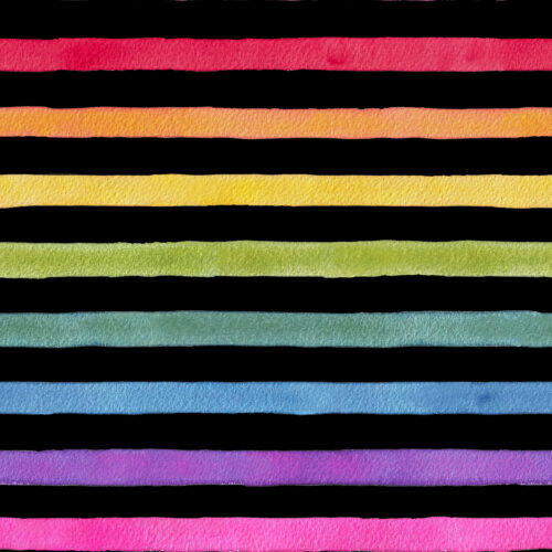 Watercolor Rainbow Stripe on Black