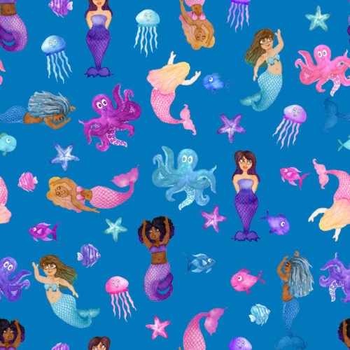 Mermaid Magic Ocean Depths Blue