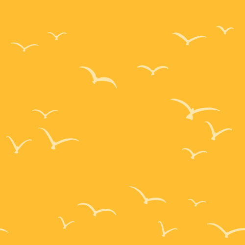 Sandcastle Seagulls Neon Gold