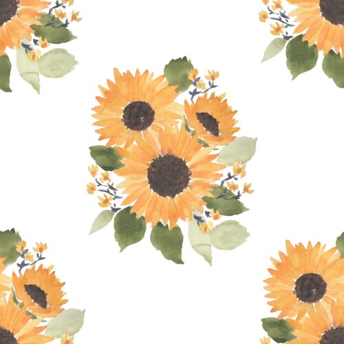 Watercolor Sunflowers Large
