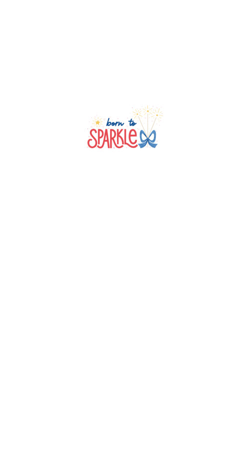 Born To Sparkle Panel Poppy Red and Denim Blue