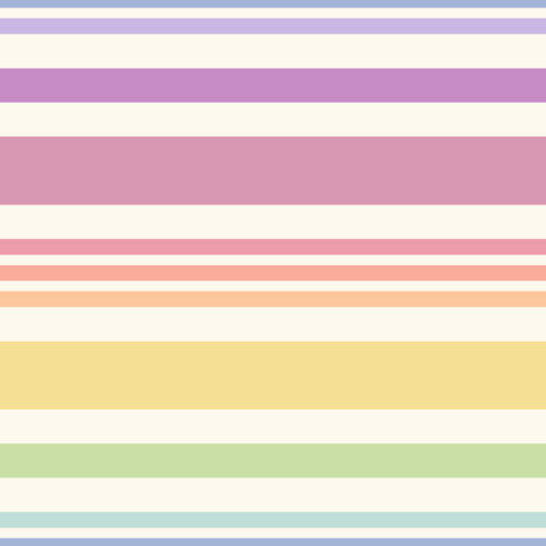 Whiskers and Blooms Stripe Mauve and Yellow on Cream