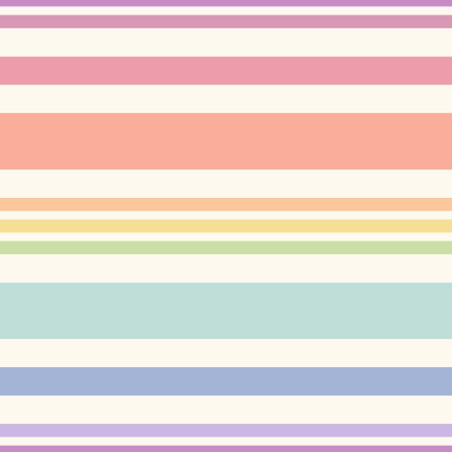Whiskers and Blooms Stripe Orange and Mint on Cream