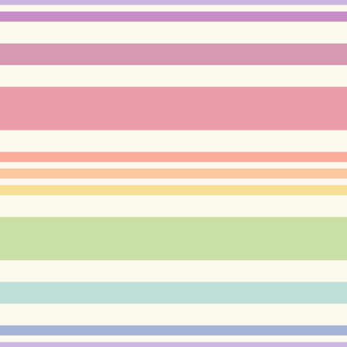 Whiskers and Blooms Stripe Pink and Green on Cream