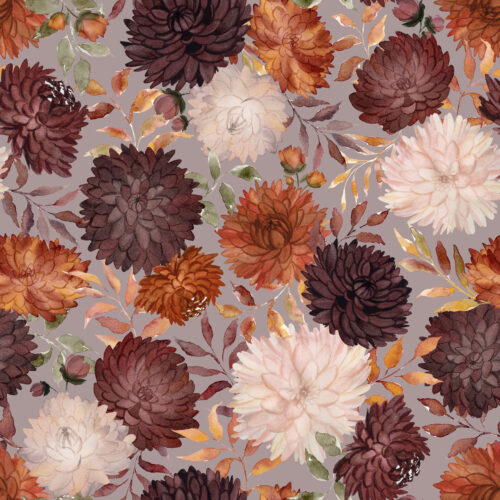 Autumn Enchantment Floral Lavender Fog