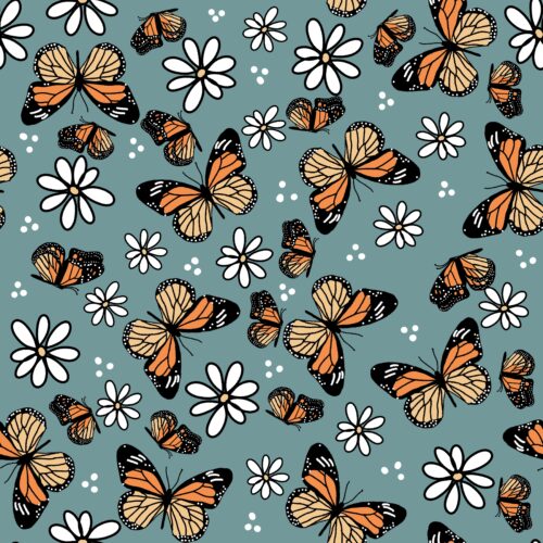 Teal Butterfly Daisies