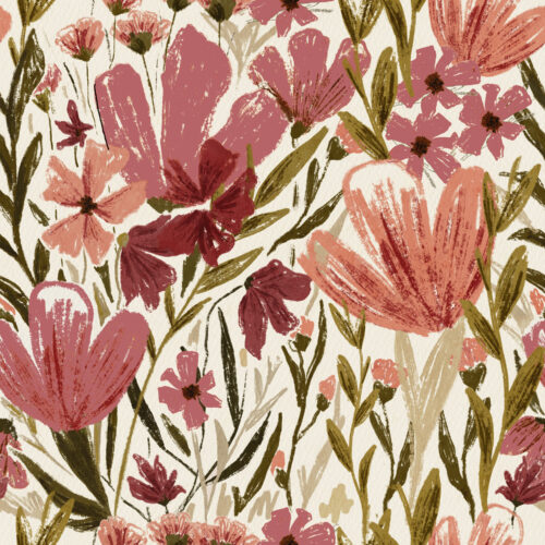 Floral pinks painted
