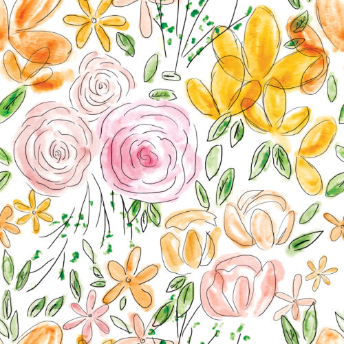 Seamless Gal - 4 Watercolor Spring Floral