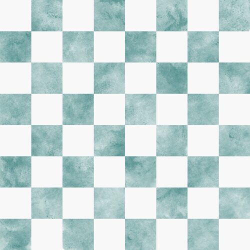 Lindsay Anne - Aqua And Light Gray Checker