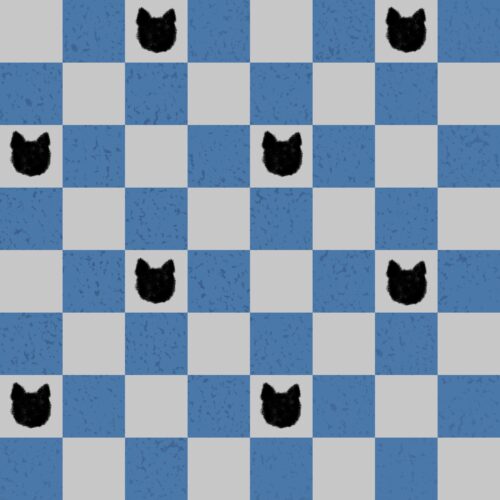Lindsay Anne - Black Cat Check Blue