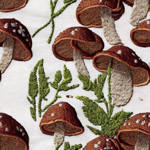 Brown Mushroom Embroidery 4×4