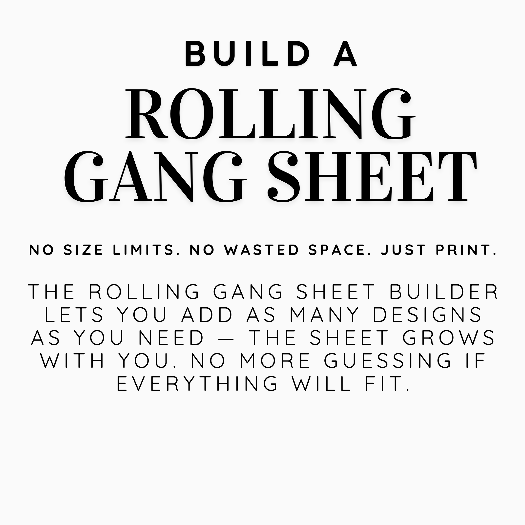 Rolling Gang Sheet Builder