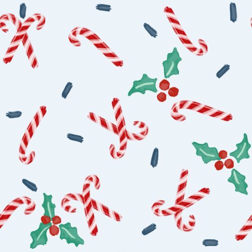 Lindsay Anne - Candy Cane Ditsy Powder Blue